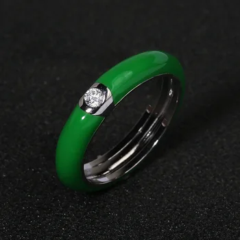 925 de prata esmalte colorido zircão anel banhado a ouro minimalista anel da flor fêmea festa de casamento noivado presente da jóia para a mulher