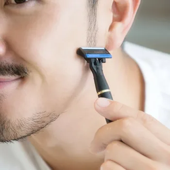 Origianl Xiomi youpin Huanxing Barbeador Manual de Navalha de barba Barba Magnética Aparas Substituível máquina de Barbear, Lâmina de Clip Não Elétrico
