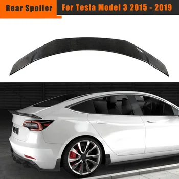 Traseira Do Carro Do Tronco De Inicialização Lábio Asa Spoiler Para O Tesla Model 3 2015 - 2019 Traseira Do Tronco Asa Spoiler De Fibra De Carbono