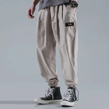 Sólida Solta Fina Esportes Mens Calças De Japonês Streetwear Harajuku Sweatpant Homem Casual Calças Cordão Calças De Faixa De Homens Vestuário