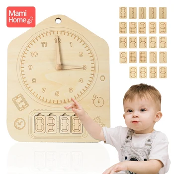 Relógio de madeira Consciência Conselho de Geometria Relógio Digital quebra-Cabeças Gadgets de Correspondência Relógio de Brinquedo Montessori Brinquedos Educativos para Crianças