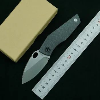 Folga preço SJ75 faca dobrável D2 lâmina de titânio +CF lidar com outdoor camping sobrevivência fruta cozinha EDC dom ferramenta faca