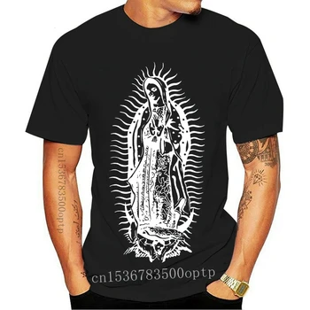 Nova VIRGEM MARIA VIRGEM DE GUADALUPE JESUS CATÓLICA Mens Marinha T-Camisa Casual Cool orgulho t-shirt dos homens a Moda Unissex tshirt