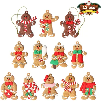 1 Conjunto de biscoito de Enfeites para Árvore de natal Decorações,Altura Gingerman de Suspensão Encantos de Natal Enfeite de Árvore de Férias Decoração