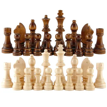 32pcs de Madeira, Peças de Xadrez Completo Chessmen Palavra Internacional de Xadrez Conjunto de Peça de Xadrez Entretenimento Acessórios