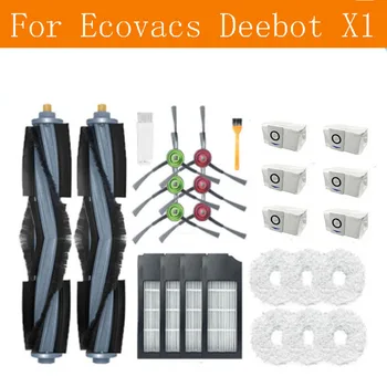 Para Ecovacs Deebot X1 Aspirador Acessórios Principal Kit de Escova Filtro HEPA'Mop Pano de Saco de Pó Omni Turbo Robô Peças de Reposição