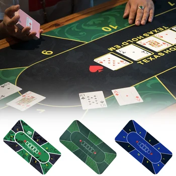 1.2 m de Luxo de Camurça, Borracha Texas Holdem Poker Toalha de mesa Com teste Padrão de Flor de Poker de Casino Conjunto de Jogo de Tabuleiro com Tapete de Poker Acessório