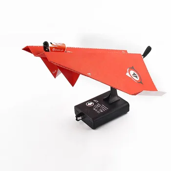 Elétrica Avião de Papel DIY Energização Dobrável Modelo de Avião de Carga do Motor Planador Com o 2pcs de Papel Plano de Ar Exterior de Crianças Brinquedo