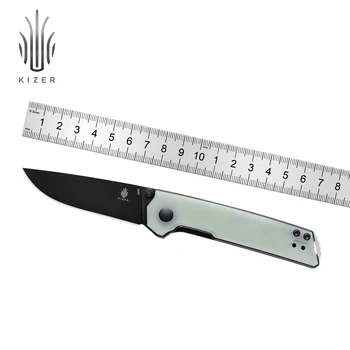 Kizer Mini canivete Domin Mini V3516N7 2022 Novo Transparente G10 Identificador &N690 Preto de Aço da Lâmina de Faca de Caça ao ar livre