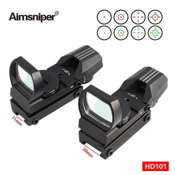Aimsniper Caça Óptica Red Dot Sight 11/Trilho de 20mm de Montagem Riflescope Tático Holográfico Com 4 Reticles Para Airsoft Accessorie