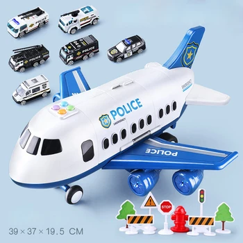 2020 Música História de Simulação em Pista de Inércia Brinquedo infantil Aeronave de Tamanho Grande Avião de Passageiros de Crianças Avião de Brinquedo Carro