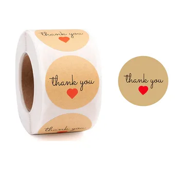 100/500Pcs Papel Kraft, Cartão de Agradecimento de Amor Etiquetas Envelope Decoração de Etiquetas para as Pequenas Empresas de Decoração para a Pequena Loja 1 polegada