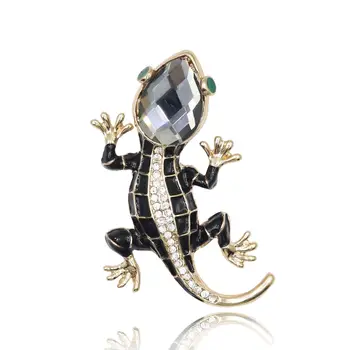 Cristal Lagarto Gecko Broches para as Mulheres de Jóias de Luxo Bonito Moda Animal Alfinetes de Lapela Brilhante Jóia Crianças Acessórios de Vestuário