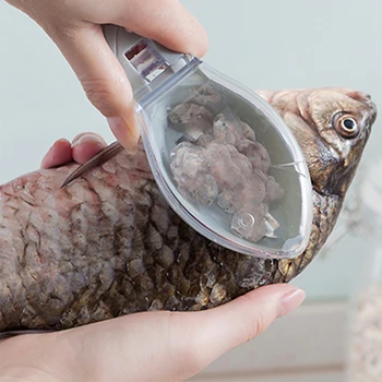 Criativo Raspador De Peixe Tampa Transparente Peixe Ferramentas De Limpeza Material De Cozinha Utensílios De Cozinha