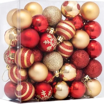 50Pcs Decorações para Árvores de Natal, Bolas Bauble do Natal, Festa de Suspensão Bola de Enfeites de Natal Para a Casa de Presente de Ano Novo