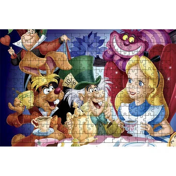 Quebra-cabeças Alice No país das Maravilhas dos desenhos animados de Disney 300PCS Jogo de Quebra-cabeça Para a Menina Brinquedos Anime Fotografias Para Quarto de Menina Secretária Coleção