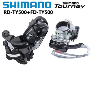 Shimano TOURNEY TY500 3x6s 3x7s Desviador Dianteiro 31,8 MM Ajuste DUAL SIS ÍNDICE de Mudança de RD TY500 SGS MTB Mountain Bike Bicicleta Parte