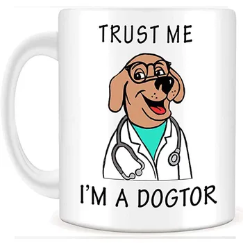 Confie em Mim eu sou um Dogtor 11oz Caneca Novidade Presente de Agradecimento para um Médico, médico Veterinário, especialista em Tecnologia Médica, pós-Graduação ou