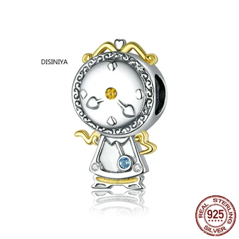 Disiniya 925 relógio mágico animal de estimação pingente, original banhado a prata bracelete de platina, jóias requintadas DIY pulseira ZBSC32320