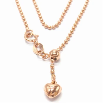 585 roxo de ouro bolinhas cadeia necklace para woman fashion 14K ouro de rosa do clássico amor de empilhamento de cadeias de acessórios de jóias