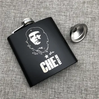Personalizado Personalizado Che Guevara Hip Frascos de 6 Oz 170 ml de Aço Inoxidável 304 Álcool Whiekey Vodka Cantil Com Funil Grande Homem