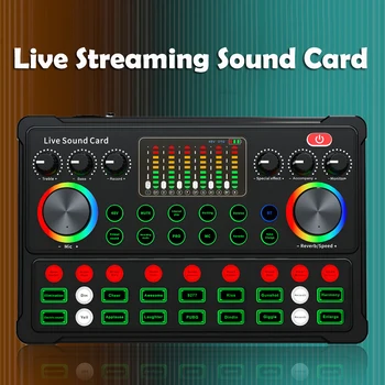 Som ao vivo, Cartão de Podcast Equipamento Microfone Audio Mixer DJ Audio Mixer de Som de Voz Changer ao Vivo Streaming de Jogo o Canto de Registro