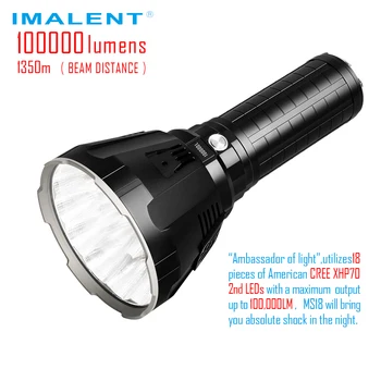 IMALENT MS18 mais Brilhante Lanterna 100000 Cree Lúmen XHP70.2 LED Recarregáveis de Alta Potência Lanternas de Camping Caminhadas de Emergência