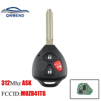 QWMEND 3Buttons Remoto chave Para Toyota MOZB41TG 312Mhz Para Toyota Scion Yaris 2005-2010 as chaves do Carro 4D67 ou G Chip opcional