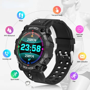 FD68S Smart watch Homens Mulheres Tela de Toque Sport Fitness Pulseiras de Relógio Impermeável Bluetooth Smart Watch Para Android Ios