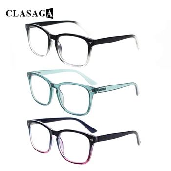 CLASAGA 3 Pack de Metal Articuladas Óculos de Leitura Homens e Mulheres Retangular HD, Leitor de Óculos de Dioptria 0~600