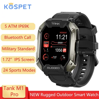 Kospet Tanque M1 Pro 5ATM IP69K Impermeável Smart Watch Homens Mulheres Robusto de Desporto ao ar livre Smartwatch de Chamada Bluetooth Padrão Militar
