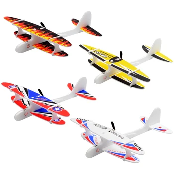 Electric Aircraft DIODO emissor de Luz DIY Montagem de Mão de Arremesso de Vôo-Avião Planador de DIY Modelo Para as Crianças Brinquedo Quebra-cabeça