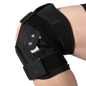 Ajustável, cinta de joelho da perna manga de compressão buraco dobradiça de medicina de reabilitação da liga de alumínio de almofada de suporte de joelho pad
