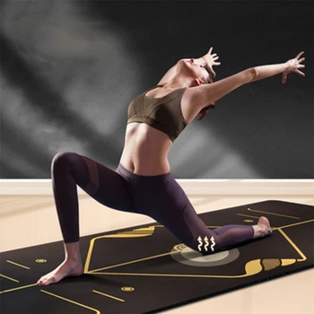 NOVA borracha natural Tapete de Yoga com a Posição da Linha antiderrapante, Tapete Tapete Para Iniciantes Ambiental de Fitness, Ginástica, Esteiras