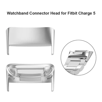2pcs Adaptadores para Fitbit Carregar 5 18mm Banda de Aço Inoxidável Conectores Samrtwatch Alça de Metal Anexo Assistir Acessórios