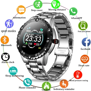 LIGE 2020 Novo Smart Watch Homens frequência Cardíaca Pressão Arterial Informações Lembrete Esporte Impermeável Smart Watch para Android IOS Telefone