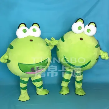 Sapo verde da Mascote do Traje de Halloween de desenhos animados para a Festa de Aniversário Engraçado Vestido de