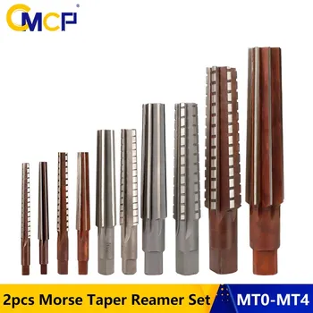 CMCP 2pcs Cone Morse Alargador Conjunto MT0/MT1/MT2/MT3/MT4 de Mão em Aço Alargadores Para o Fresamento de Acabamento Ferramenta de corte
