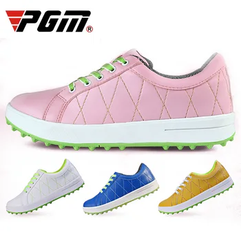 PGM Mulheres Sapatos de Golfe Respirável Microfibra Couro Impermeável Sapatos de Spikes Anti-derrapante com Boa Aderência, Resistente Sapatos de Golfe UE 34-39