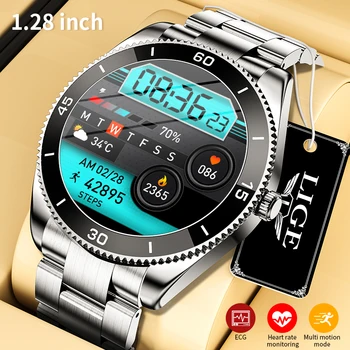 LIGE Homens Smartwatch HD Full Touch Bracelete de Esportes da frequência Cardíaca ECG Inteligente Pulseira IP67 Impermeável Inteligente Relógios Para Android IOS