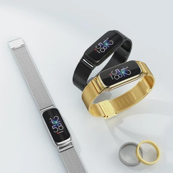 Para Fitbit Luxe Inteligente Pulseira de relógio feita de Metal Milanese Pulseira pulseira de Aço Inoxidável Correia de Pulso para o Fitbit Luxe Pulseira