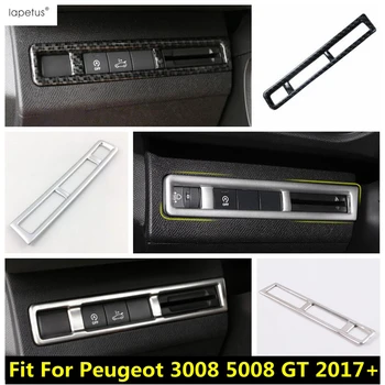 Cabeça da Lâmpada da Luz do Farol Interruptor Botão Tampa do Painel de Guarnição Para Peugeot 3008 5008 GT 2017 - 2022 Aço Inoxidável / ABS Acessórios