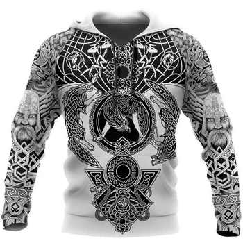 Belo padrão Viking Tatuagem 3D Impresso Homens hoodies Harajuku Fashion Moletom com Capuz Outono Unisex capuz sudadera hombre