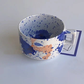 Colorido Respingo de tinta Cerâmica, Canecas de Café, Caneca de Chá com Leite Office Copos Copos