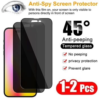 2PCS de Privacidade Protetor de Tela para o IPhone 14 11 12 Pro Max 13 Mini XS MAX Anti-Espião de Vidro para o IPhone X XR 6 8 7 Plus SE 2 3 Filme