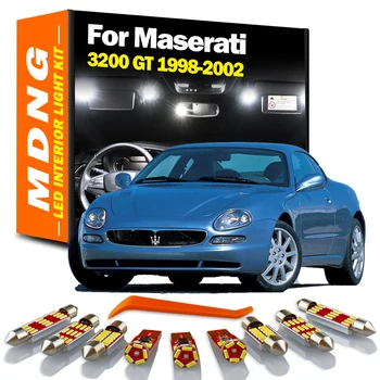 MDNG 9Pcs Canbus Interior da Lâmpada Para o Maserati 3200 GT 1998 1999 2000 2001 2002 Veículo Lâmpada LED Interior Mapa de Luz de Abóbada do Kit Sem Erro