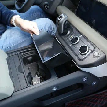 NOVO!!! ABS preto Para Land Rover Defender 110 2020 2021 Estilo Carro Preto do ABS do Carro, Central de Armazenamento de Caixa de Telefone da Caixa de Acessórios do Carro