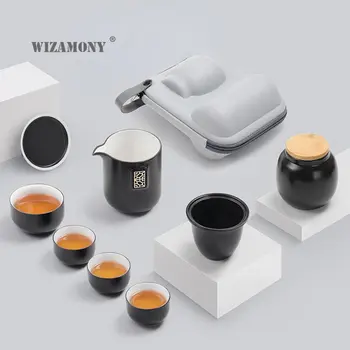 Alto grau de Chá Chinês Viagem de Chá de Kung Fu TeaSet Cerâmico Portátil Bule de chá de Porcelana Teaset Gaiwan Copos de Chá de Cerimônia do Chá