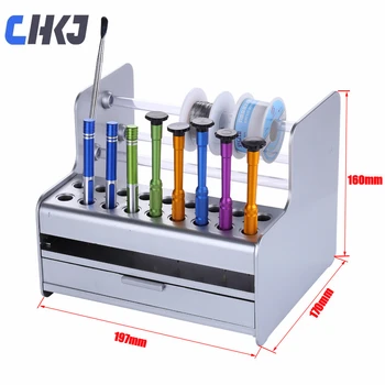 CHKJ Mainframe Peças da Caixa de Armazenamento de chave de Fenda, Pinças Caixa de Ferramenta de Manutenção de Acessórios Rack Para Reparo do Telefone Móvel de Armazenamento de boxs
