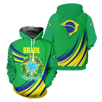 Homens da Bandeira do Brasil Hoodies Impressão 3D Hip Hop Personalizado Moletom Dropshipping Brasil Camisolas Homens/Mulheres Harajuku Roupas